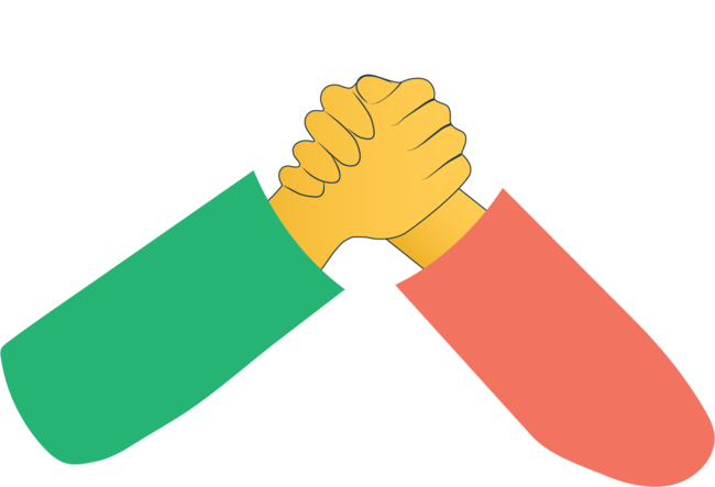 Two hands high five.