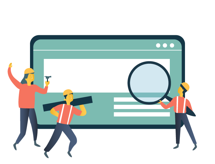 Alt Text Alt Text 100% C67 A giant browser window. People wearing hard hats hold a hammer, a piece of lumber, and a magnifying glass. A giant browser window. People wearing hard hats hold a hammer, a piece of lumber, and a magnifying glass. Tur