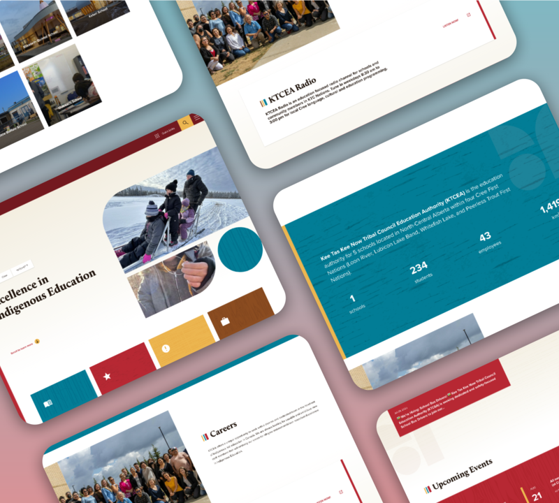 the ktcea website tiled gainst a red background